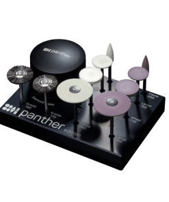 SET DE 10 PULIDORES + PASTA DE DIAMANTE 20G  "PANTHER EDITION" PARA ZIRCONIO SINTERIZADO, CERAMICA Y DISILICATO
