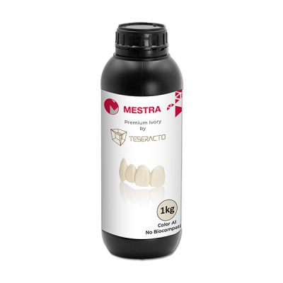 RESINA 3D PREMIUM IVORY PARA PRUEBAS DE ESTETICA Y AJUSTE COLOR A1, 1KG, TESERACTO/MESTRA