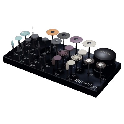 SET COMPLETO PANTHER EDITION/STONE/ABUTMENT/GREEN PARA ZIRCONIO SINTERIZADO, PRE-SINTERIZADO, CERAMICA Y DISILICATO