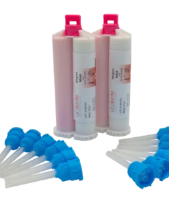 GINGIVA MASK RIGIDA 2 X 50 ML + 12 PUNTAS DE MEZCLA, SHORE 70, AL DENTE